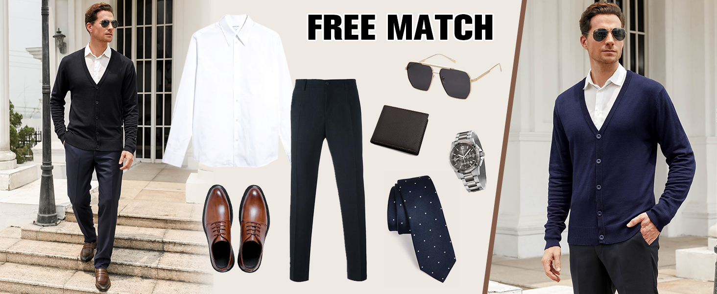 Чоловічий кардиган iClosam з V-подібним вирізом: легкий, стильний, чорний, розмір M