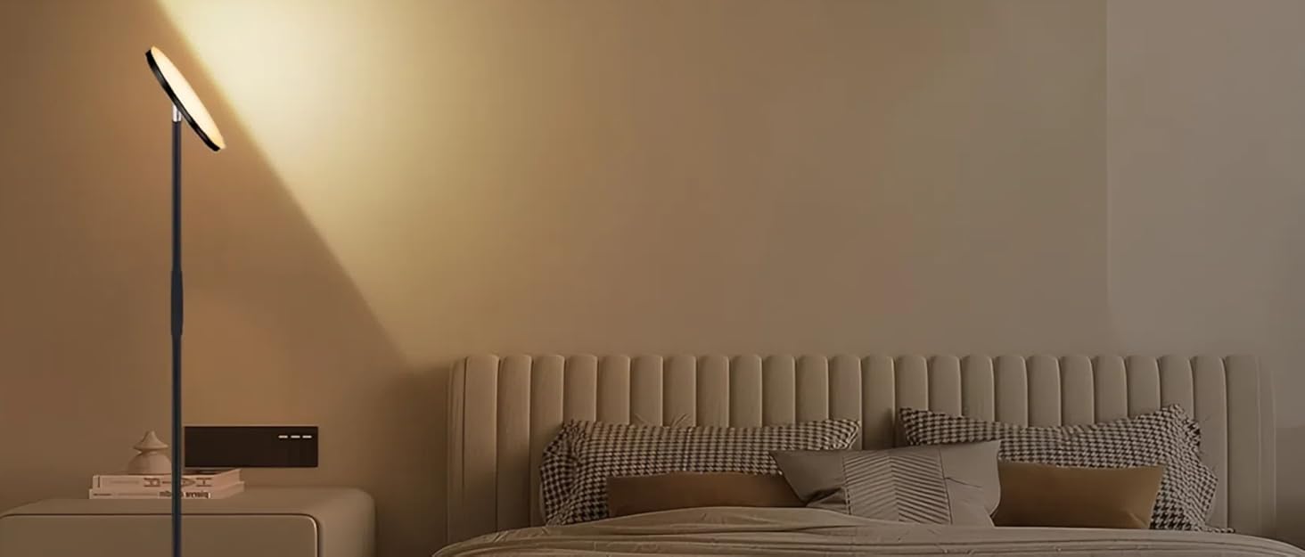 LED торшер, 42W, 16 мільйонів кольорів RGBCW, WiFi, керування через Alexa/Google Home, синхронізація з музикою, регульована яскравість, двосторонній, для вітальні та спальні (RGB-36W)