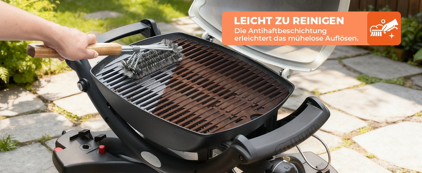 Решітка для гриля Onlyfire з чавуну, сумісна з Weber Q1000, Q120, Q140, Q1200, Q1400 (замінник Weber 7644)