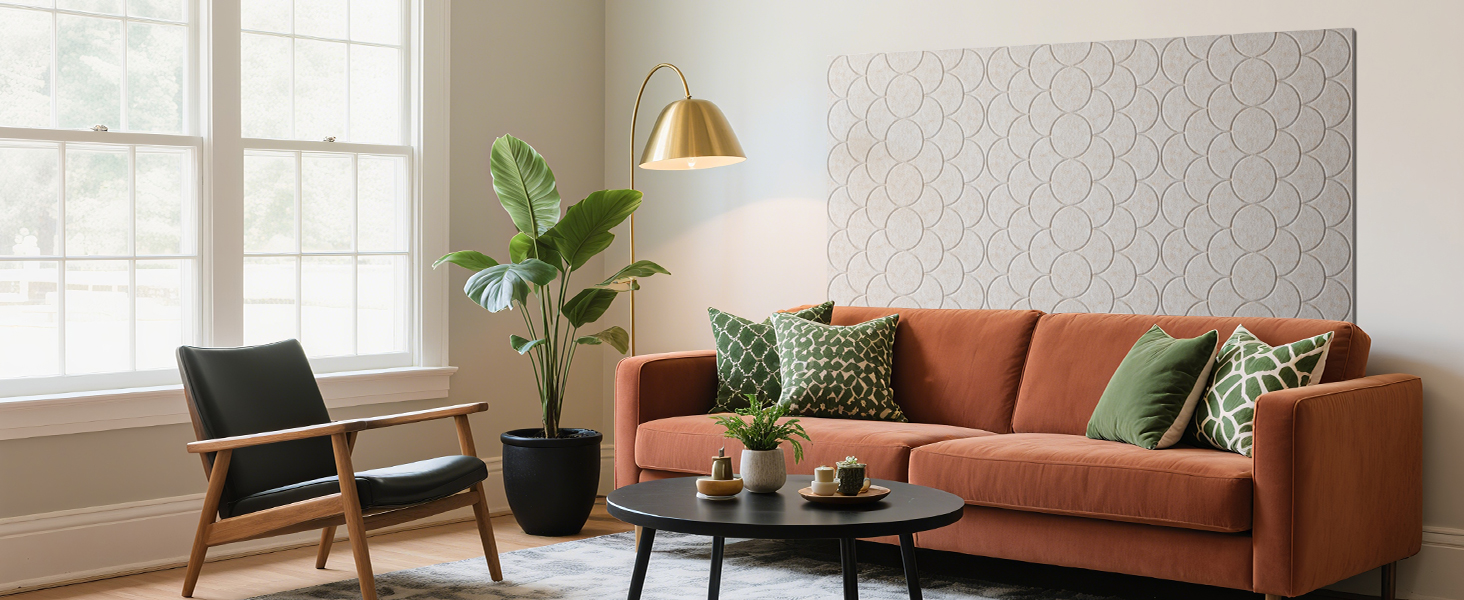 Акустичні панелі Soundsbay 12 шт., самоклейні звукопоглинаючі плити з поліестеру для шумоізоляції та декору стін, 30x30x0.9 см, білий колір