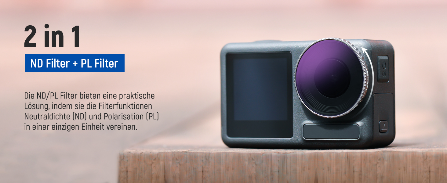 Набір фільтрів NEEWER CPL та ND для DJI Osmo Action 4/Action 5 Pro (4 шт.): CPL+ND8+ND16+ND32. Сумісний з FL-A12. Оптичне покриття, аксесуари для екшн-камери