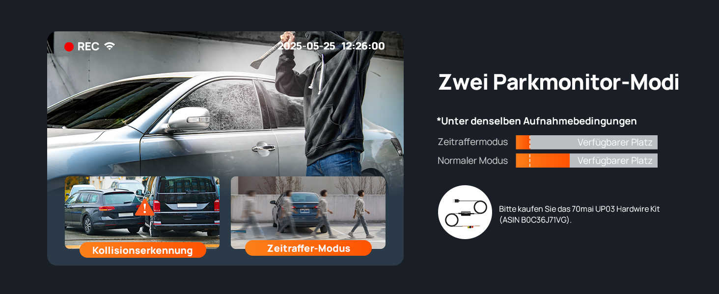 Відеореєстратор 70mai A800SE: 4K UHD + 1080p, GPS, WiFi, Dual, 128GB SD, HDR, ADAS, Нічне бачення, Паркування 24/7, 3