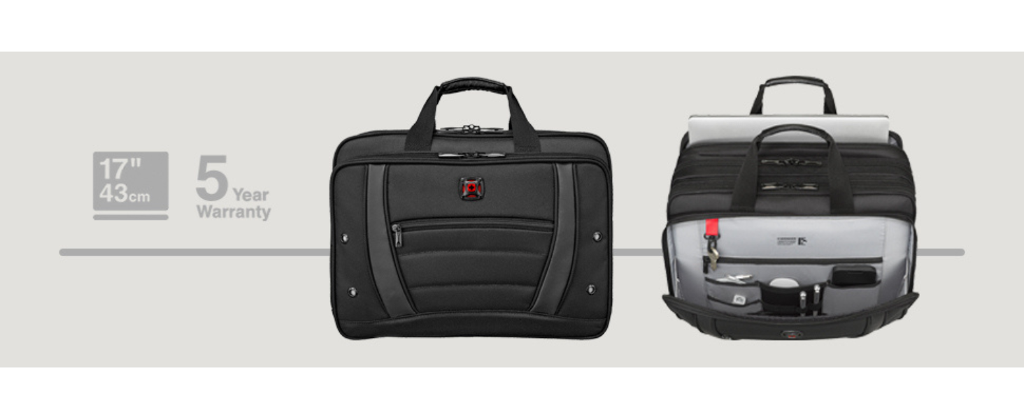 Сумка для ноутбука WENGER Synergy 17'' 19 л, чорна, органайзер, ділова для жінок і чоловіків
