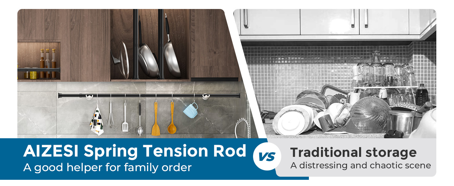 Штанга для душу AIZESI без свердління, 60-120 см, чорна, телескопічна, для вікна, шафи, ванної кімнати