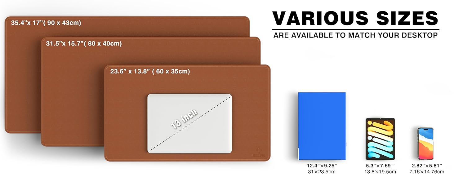 Підкладка для столу K Knodel 80x40 см, PVC-шкіра, вологостійка, чорна | для офісу