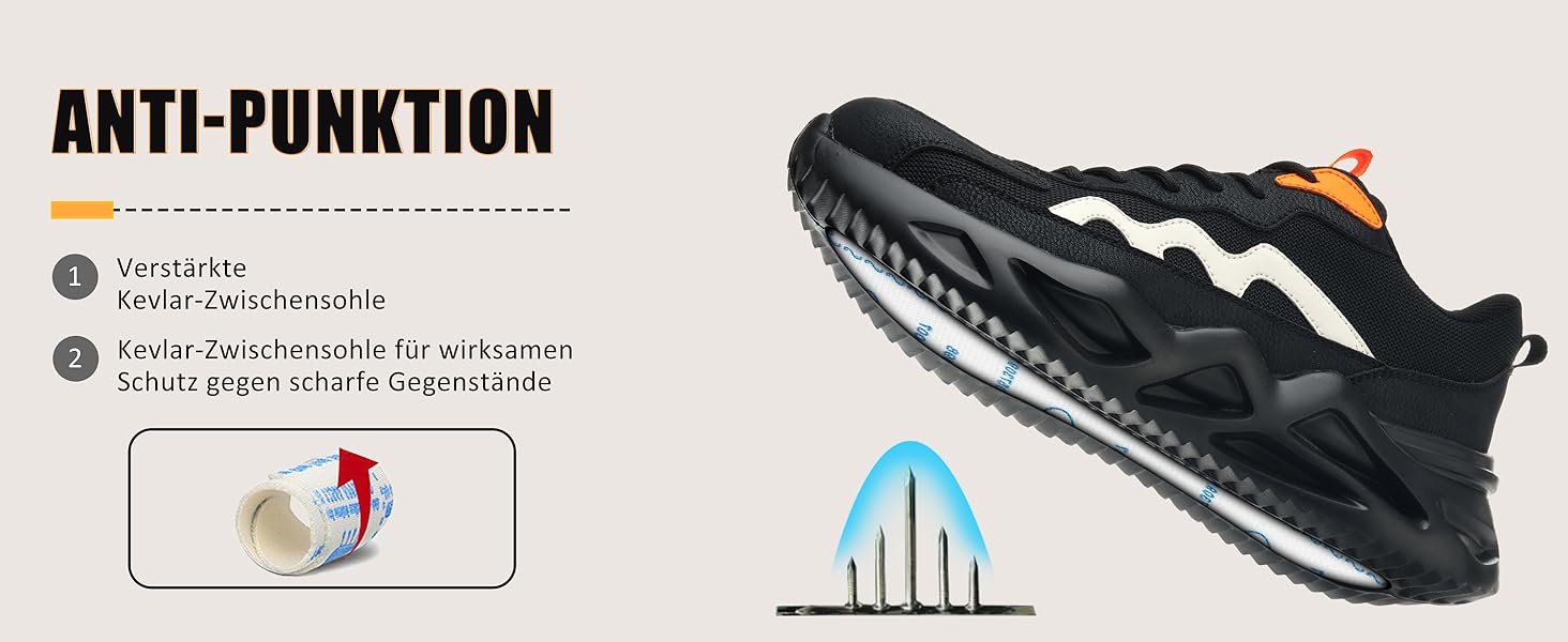 Черевики безпеки чоловічі та жіночі. Легкі спортивні захисні черевики з посиленою сталевою захисною накладкою. Дихаючі, неслизькі, розміри EU 37-46, колір: коричневий