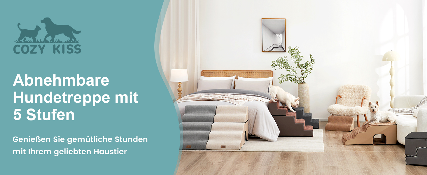 Сходинки для собак широкі, для домашніх тварин з нековзною поверхнею (Чорний та Білий, 83x50x57см, 5.0)