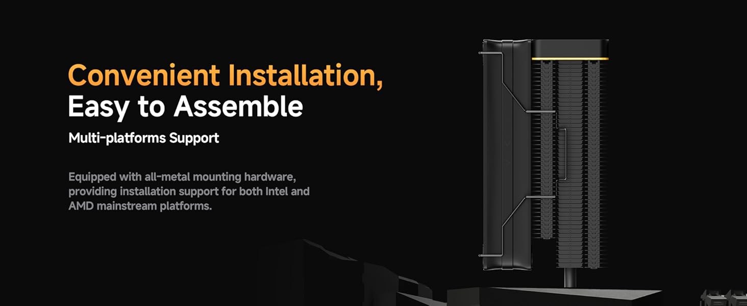 Ocypus Iota A62 BK: Кулер для CPU з цифровим дисплеєм, 6 heatpipes, 2 x 120mm вентилятори, підтримка AMD AM4/AM5, Intel LGA 115X/1200/1700/1851