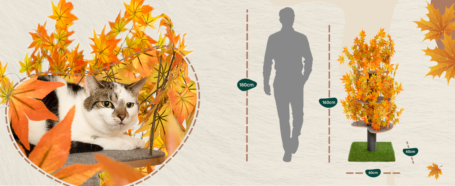 Дерево для котів Kratzbaum Natur - багатоярусне, з висувними елементами, 160 см, безпечні матеріали, патентована міцність