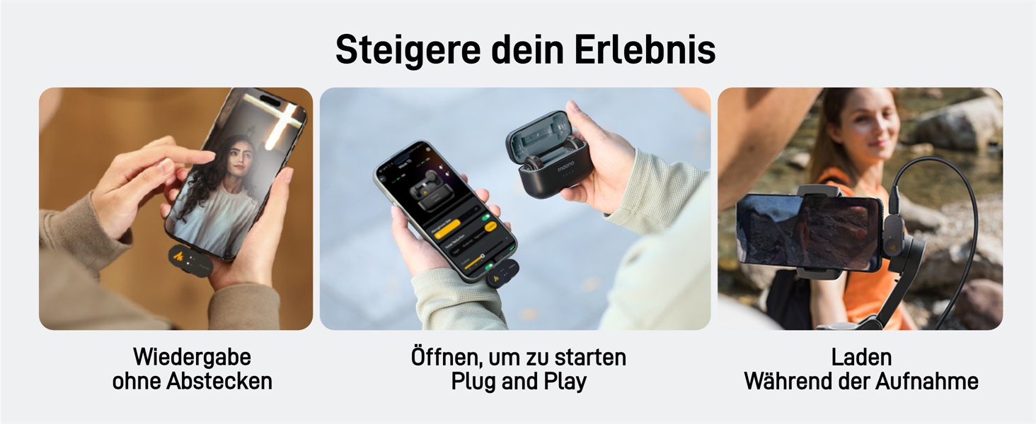 MAONO Бездротовий петличний мікрофон Wave T5 USB-C для iPhone 15/16, Android: 48kHz/24Bit, 30 годин роботи, шумозаглушення, 300м радіус дії