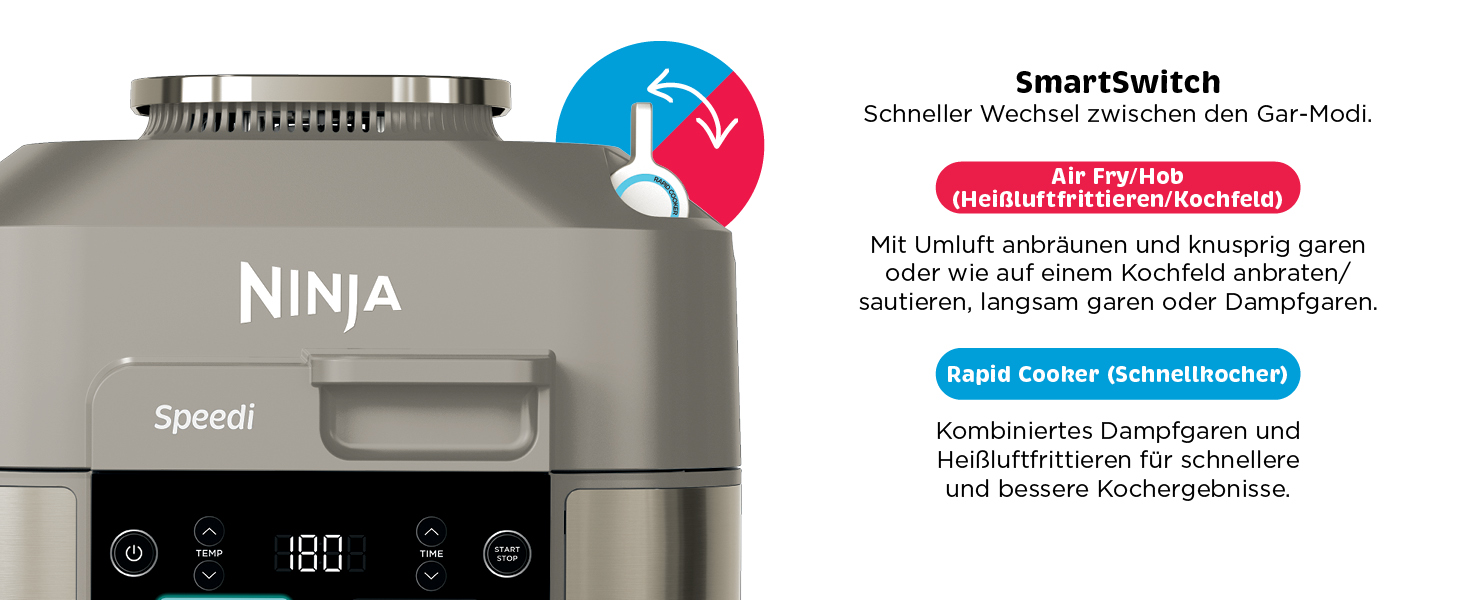 Мультиварка Ninja Speedi 5.7L 10-в-1: мультикокція, фритюрниця, гриль, випічка, Stone Gold ON500EUSTGD