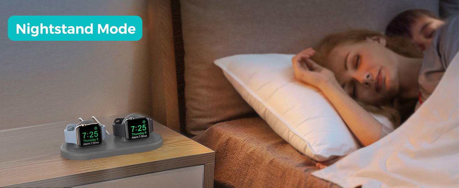 Стійка для зарядки 2 Apple Watch AHASTYLE, чорна. Сумісна з Ultra 3, Ultra 2, Ultra, SE3, SE2, SE, Series 11, 10, 9, 8, 7, 6, 5, 4, 3, 2, 1 (49/46/45/44/42/41/40/38mm). Без зарядного пристрою.