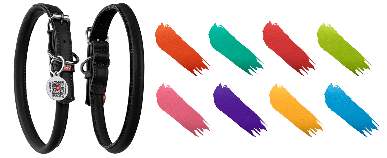 Нашийник для собак WAUDOG: водонепроникний, регульований, для великих, середніх та малих собак, з металевою застібкою, 31-49 см, ширина 25 мм, світловідбиваючий