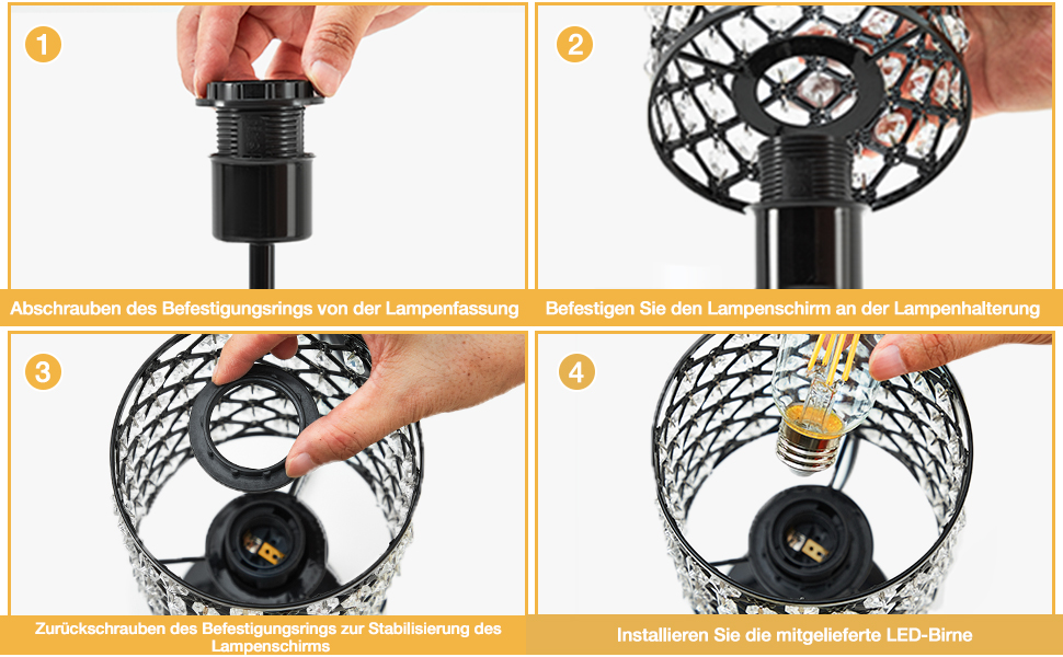 Кристалева лампа GyroVu Kristall: настільна та нічна, диммер, USB A+C, для вітальні та спальні (з лампою)