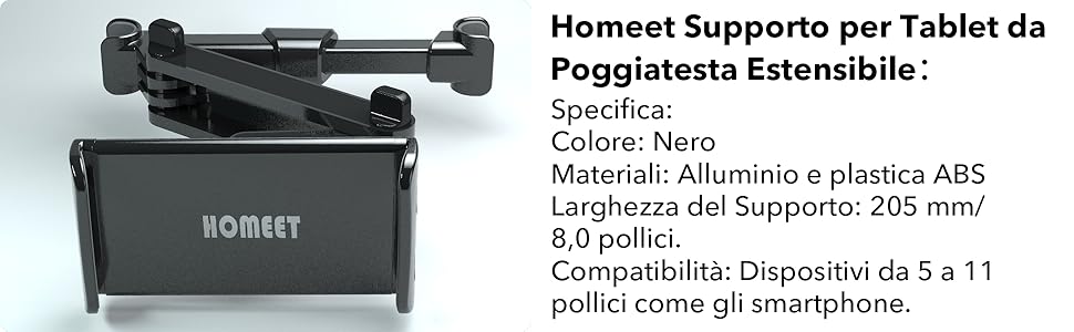 Тримач для планшета в авто, регульований, для iPad/iPhone/Samsung Galaxy/Kindle Fire/Nintendo Switch, 4.4-11 дюймів, Чорний/Червоний