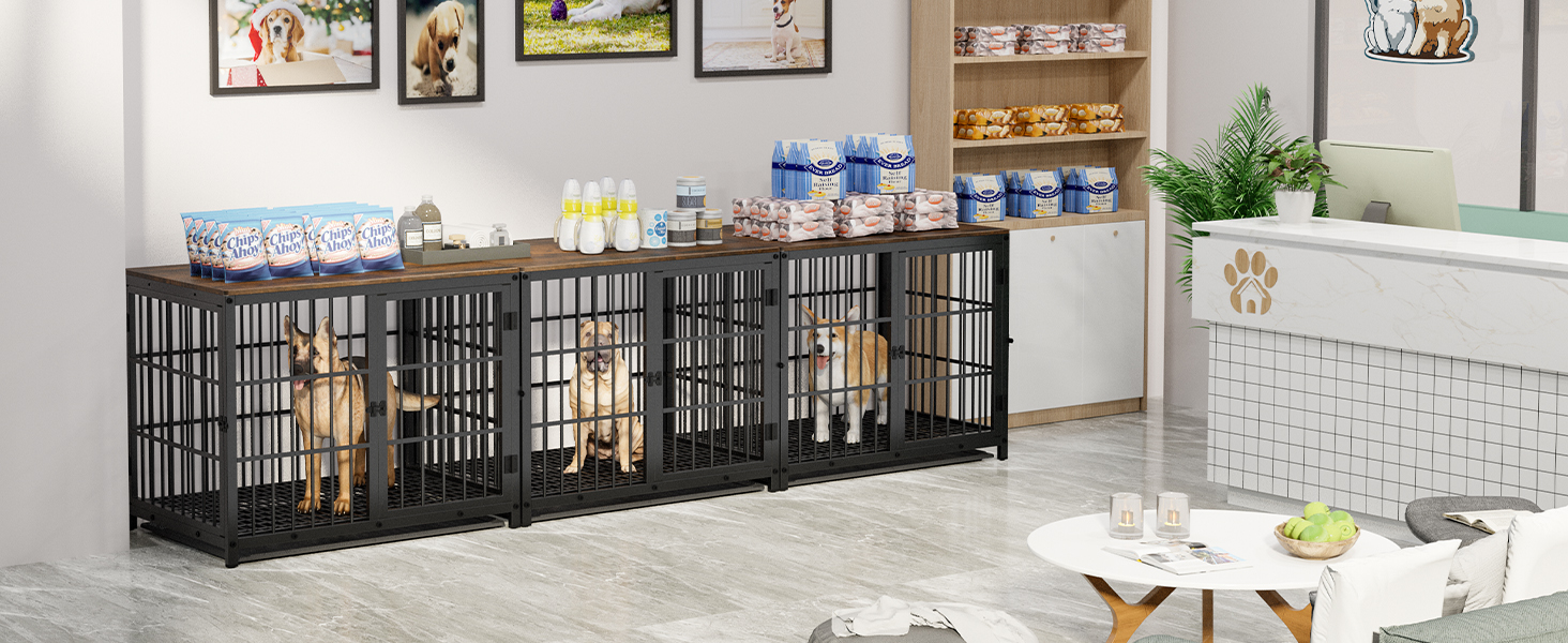 Клітка для собак BingoPaw Holz: Будинок для собак у стилі меблів з трьома дверцятами, знімним піддоном, 78x56x65 см, білий. Також доступна: 91x63x74 см, чорний