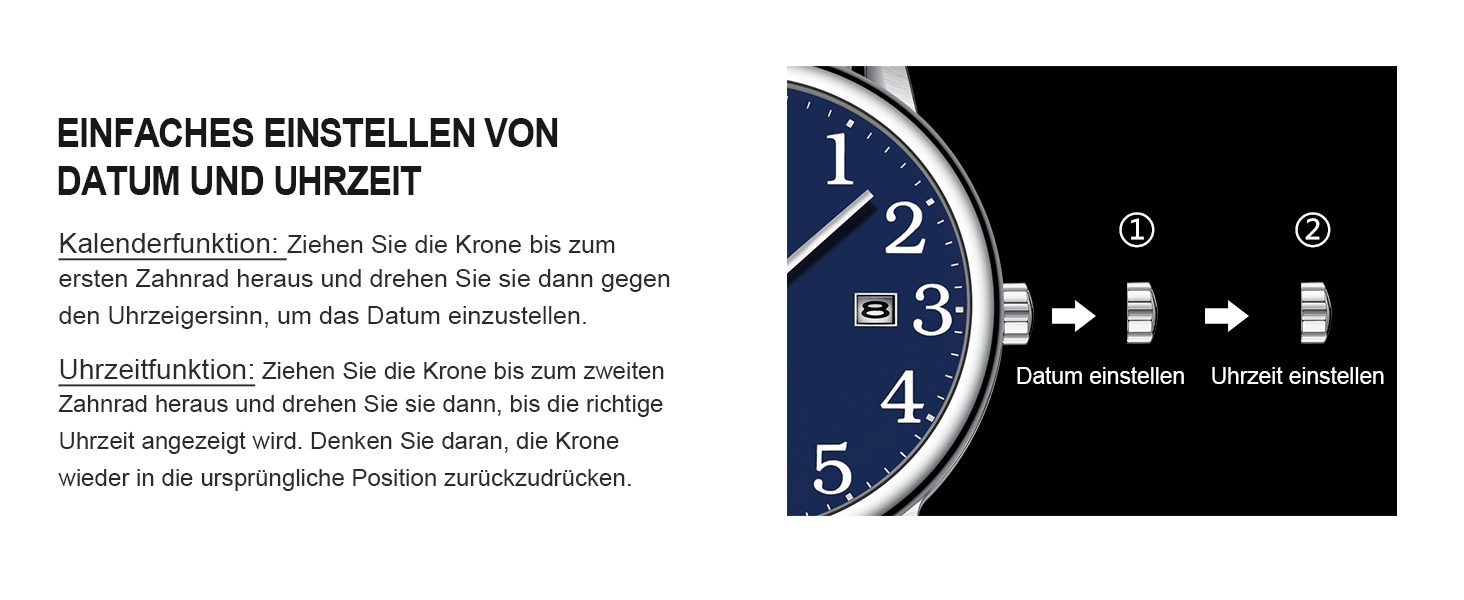 Годинник чоловічий LN LENQIN аналоговий кварцовий з нержавіючої сталі, з датою (блакитний)