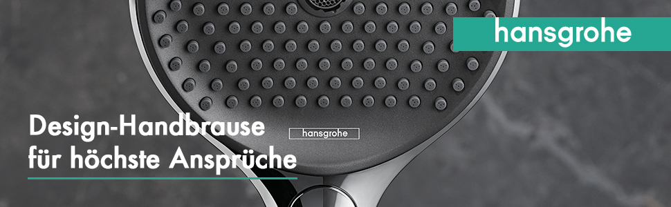 hansgrohe Rainfinity - Showerhead, Hand Shower with 3 Spray Patterns, Round Shower Head (⌀ 130 mm), Shower Head with Anti-Limescale Function, Chrome