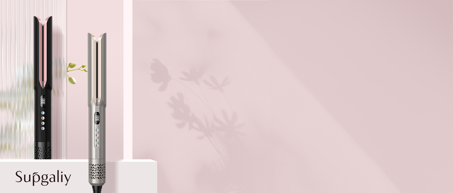 Фен-випрямляч для волосся 1300W з іонізацією, 4 температурні режими (90℃-160℃), 2-в-1, самоочищення (золотий)