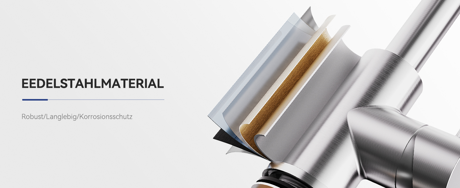 Змішувач кухонний Sofetiy висувний з душем, нержавіюча сталь, 360° поворот, одноlever, 2 режими струменя