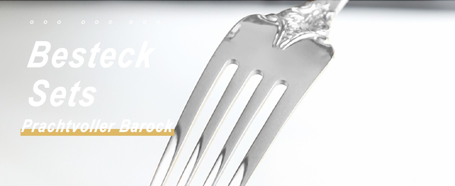 Посуд столовий срібний Barock 18/10 з нержавіючої сталі, набір 20 предметів (виделки, ложки, ножі) в подарунковій коробці