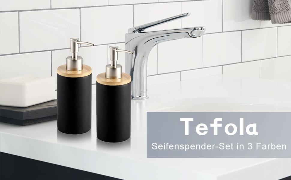 Дозатор для мила з кераміки, 500 мл, з металевим насосом, 2 шт. (білий/чорний)