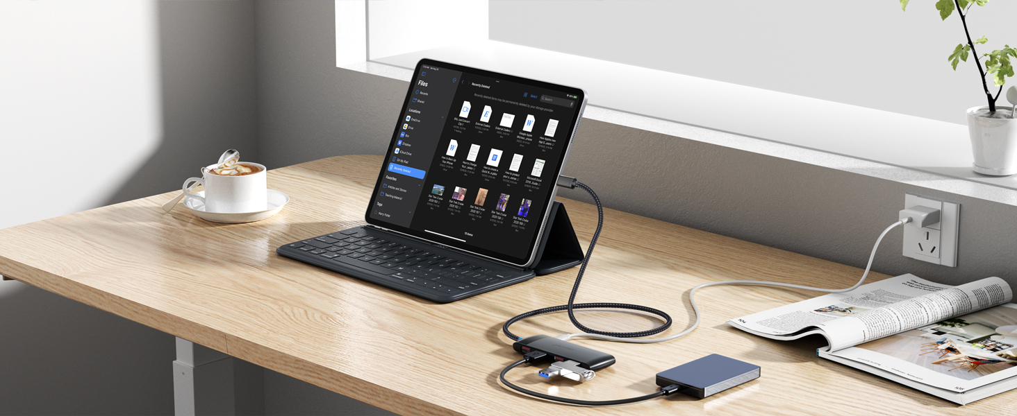 Lemorele USB-C док-станція: 4K HDMI, 4x USB 3.0/2.0, 100W PD, SD/TF, USB-C 3.0 - для MacBook, Dell, HP, Lenovo, Asus