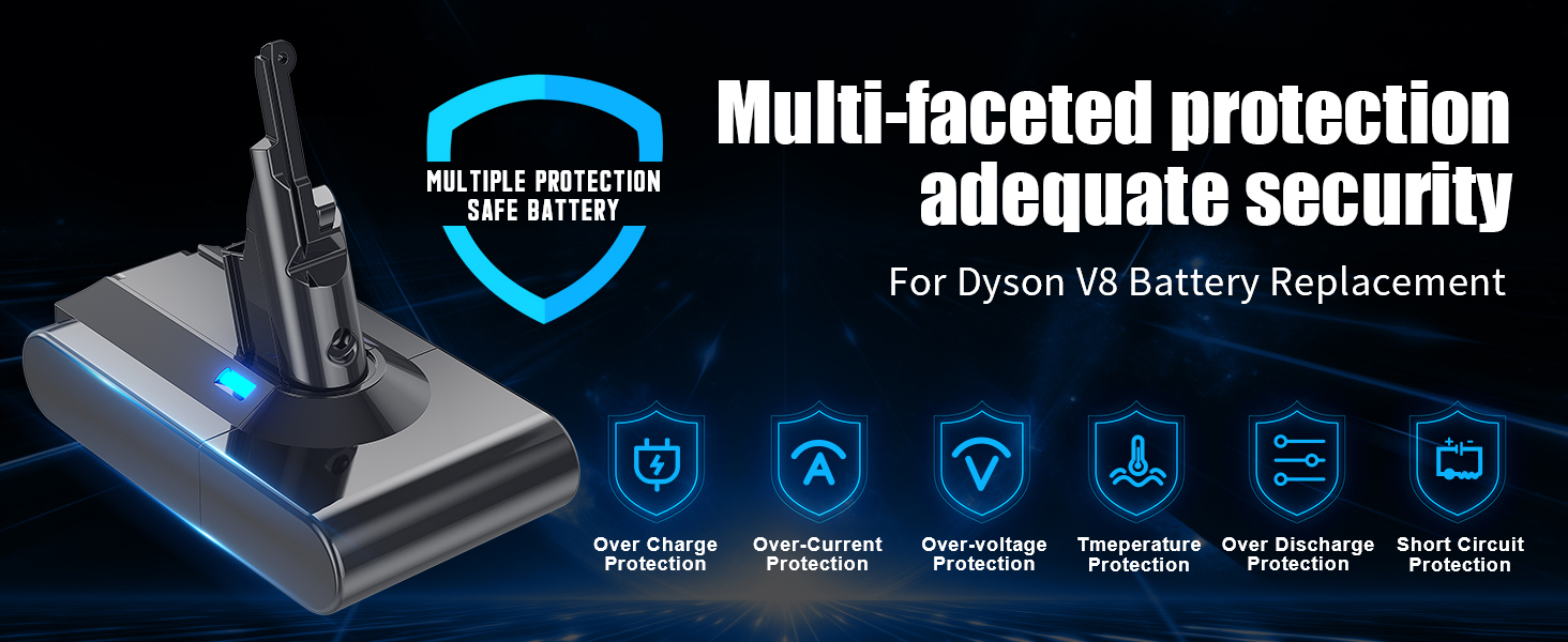 Акумулятор V8 6000mAh Powtree для пилососа Dyson SV10 (2 фільтри + викрутка + 3 шурупи + щітка)