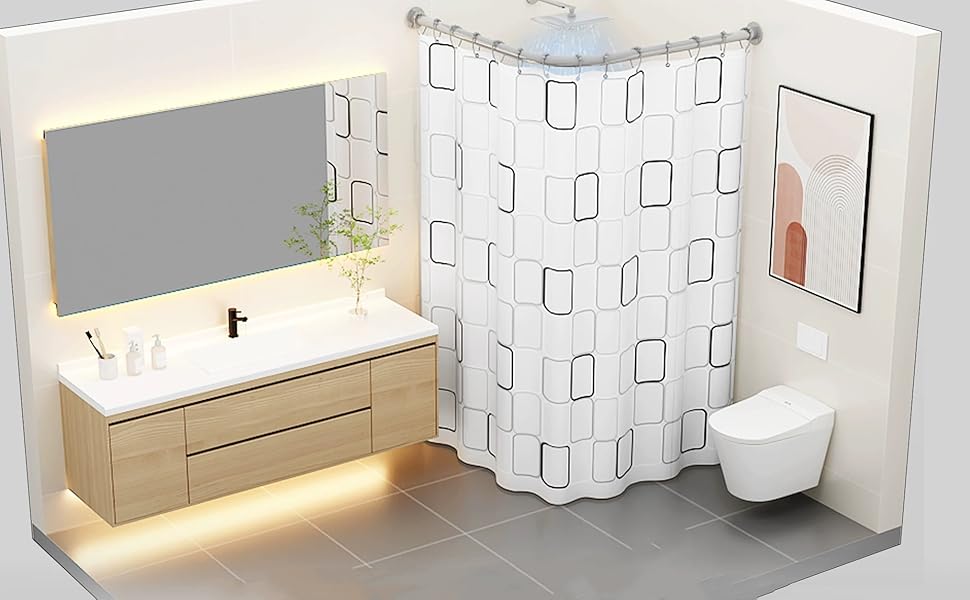 Штанга для душу без свердління, L-подібна, регульована, з нержавіючої сталі, для ванної кімнати та гардеробної (75-95 x 75-95 см), срібна