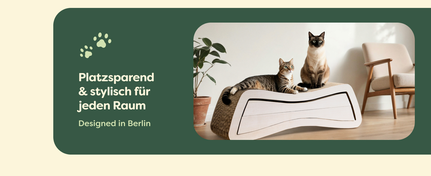 Кігтеточка для котів 3 в 1 XXL, 75 см – Міцний картон для догляду за кігтями, до 2 років використання, економія місця, захист меблів (Mountain), білий