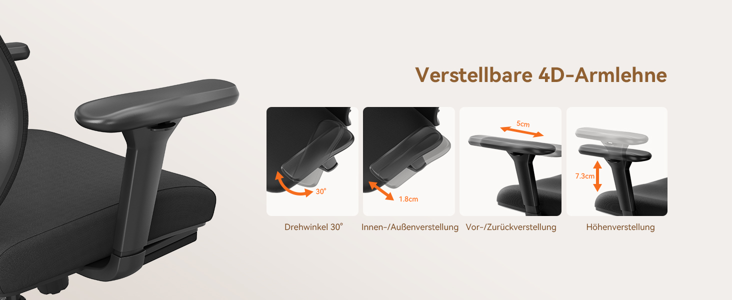 Офісне крісло Newtral MAGICH-BP з підніжкою: ергономічне, з підголівником та підлокітниками