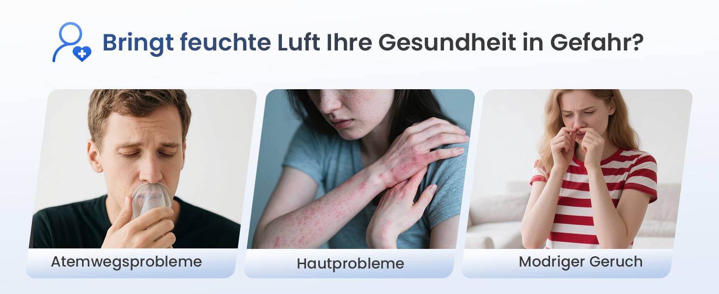 Електричний осушувач повітря з 2L резервуаром для води, автоматичне вимкнення та регулювання вологості, для ванної кімнати, спальні, шафи (білий)