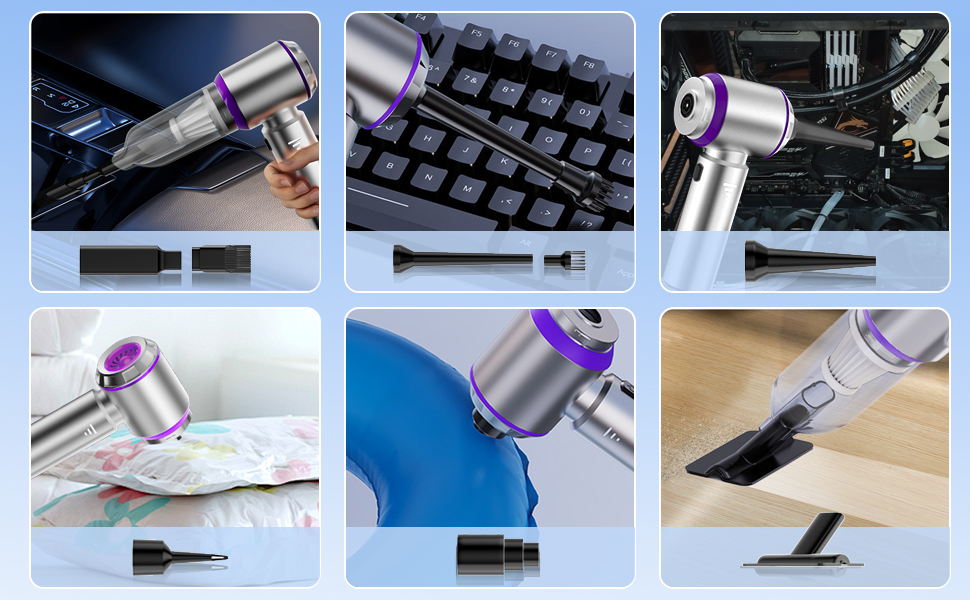 Бездротовий ручний пилосос 2-в-1 ZEYXINH для авто, дому та офісу: 16KPA, безщітковий мотор, зарядка Type-C