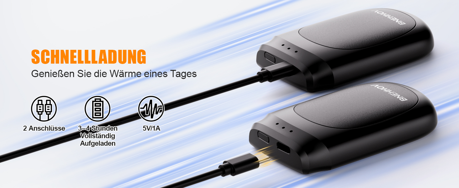 Електричний грілка для рук 2-в-1, 6000 mAh з магнітом, багаторазовий, 3 режими нагріву, USB-зарядка, компактний