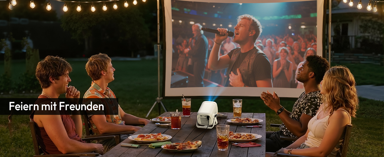 Портативний проєктор N5 1080P з WiFi та Bluetooth, сумісний з Netflix, обертовий на 135°, автоматична корекція трапецеїдальних спотворень, фільтр від пилу