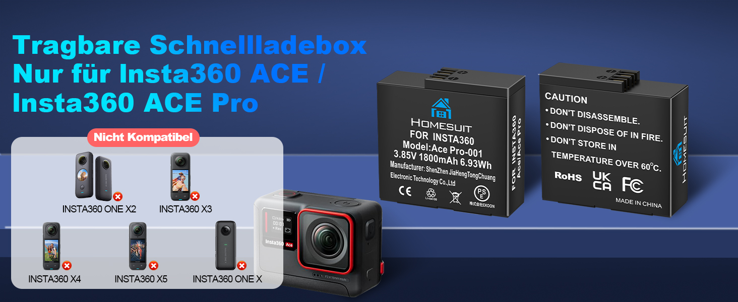 Набір акумуляторів Insta360 X5 Homesuit (3x 2850mAh + Dual-Slot LED зарядний пристрій) + Micro SD картки