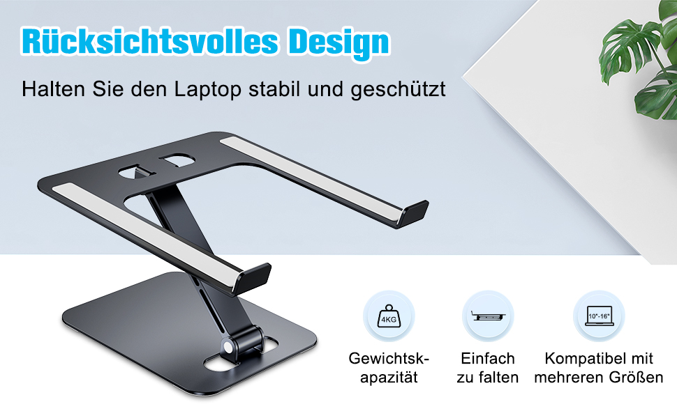 Підставка для ноутбука Babacom, регульована висота, складна, з алюмінієвого сплаву, ергономічна, з вентиляцією, сумісна з MacBook, 10-16