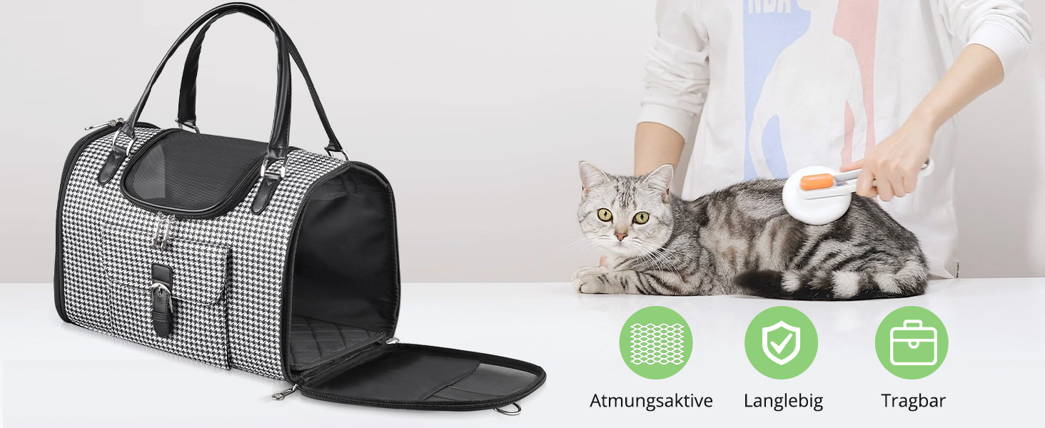 Транспортна сумка для собак та котів, переноска для тварин, дихаюча, з плечовим ременем та кишенями, до 5 кг (40x26x20 см)