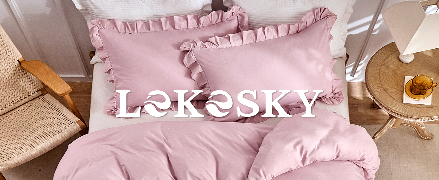 Комплект постільної білизни Lekesky 135x200 (4 частини) - сірий, з квітковим візерунком, мікрофібра, поліестер