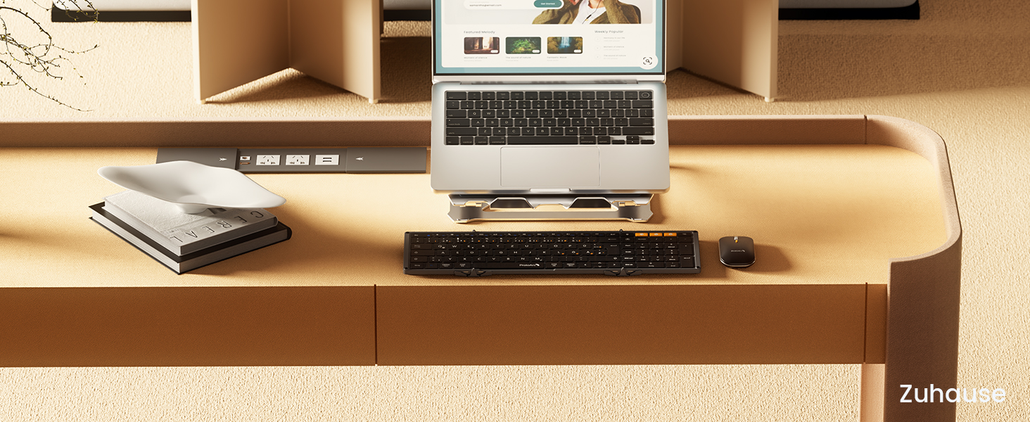 Бездротова клавіатура та миша ProtoArc XKM01, Bluetooth, QWERTZ, для iPad, Tablet, iPhone, Laptop, сірий колір