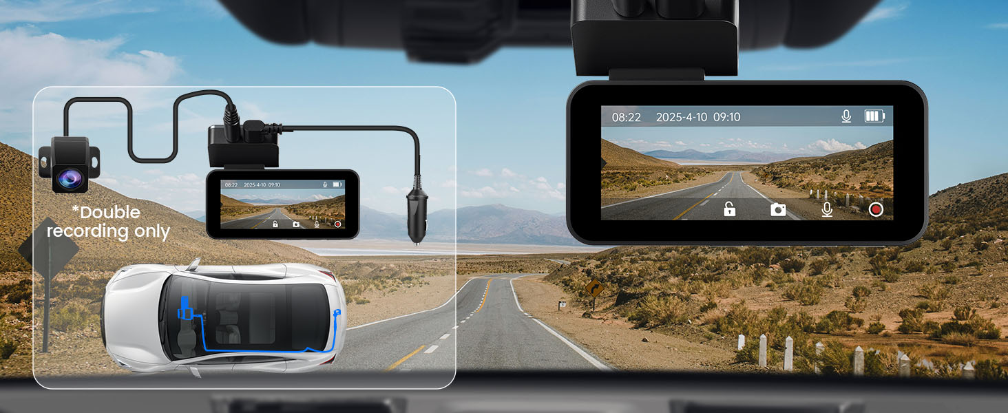 Відеореєстратор Dashcam 2.5K QHD з двома камерами (передня та задня) | DC339CT-18 | 64GB карта в подарунок