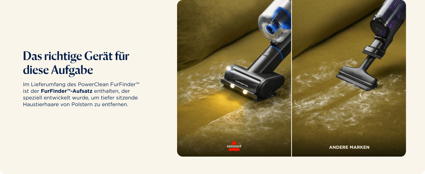 Бездротовий пилосос Bissell PowerClean FurGuard з акумулятором, 280W, самоочисна щітка, світло FurFinder, HEPA-фільтр, акумулятор 2500 mAh, час роботи 50 хв, щітка FurGuard 4091N для видалення шерсті тварин