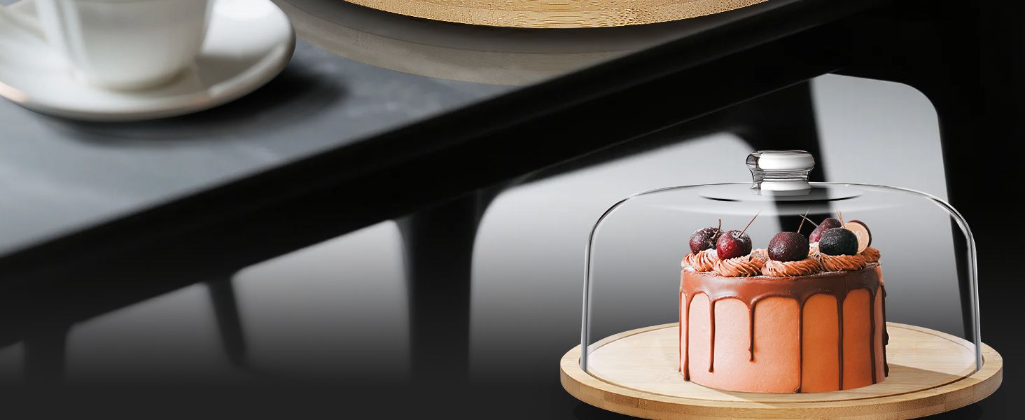 Підставка для тортів з кришкою, 6-в-1, дерев'яна, обертова, для декорування тортів