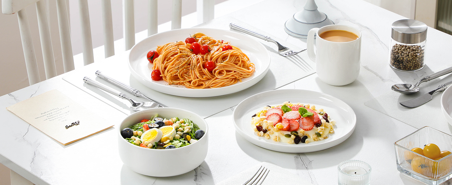 Набір кавових чашок MALACASA LUNA, 6 шт., 300 мл, порцеляна. Чашки для кави, чаю, соку, лате, капучино, какао. Можна мити в посудомийній машині та використовувати в мікрохвильовці. Білий колір.