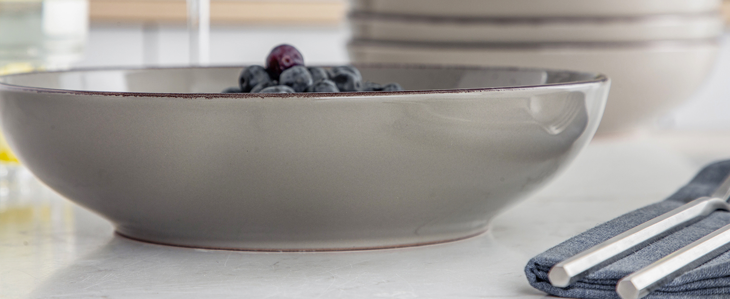 Набір супових тарілок Vancasso HARUKA Navia-gray, 4 шт, 1000 мл, кераміка