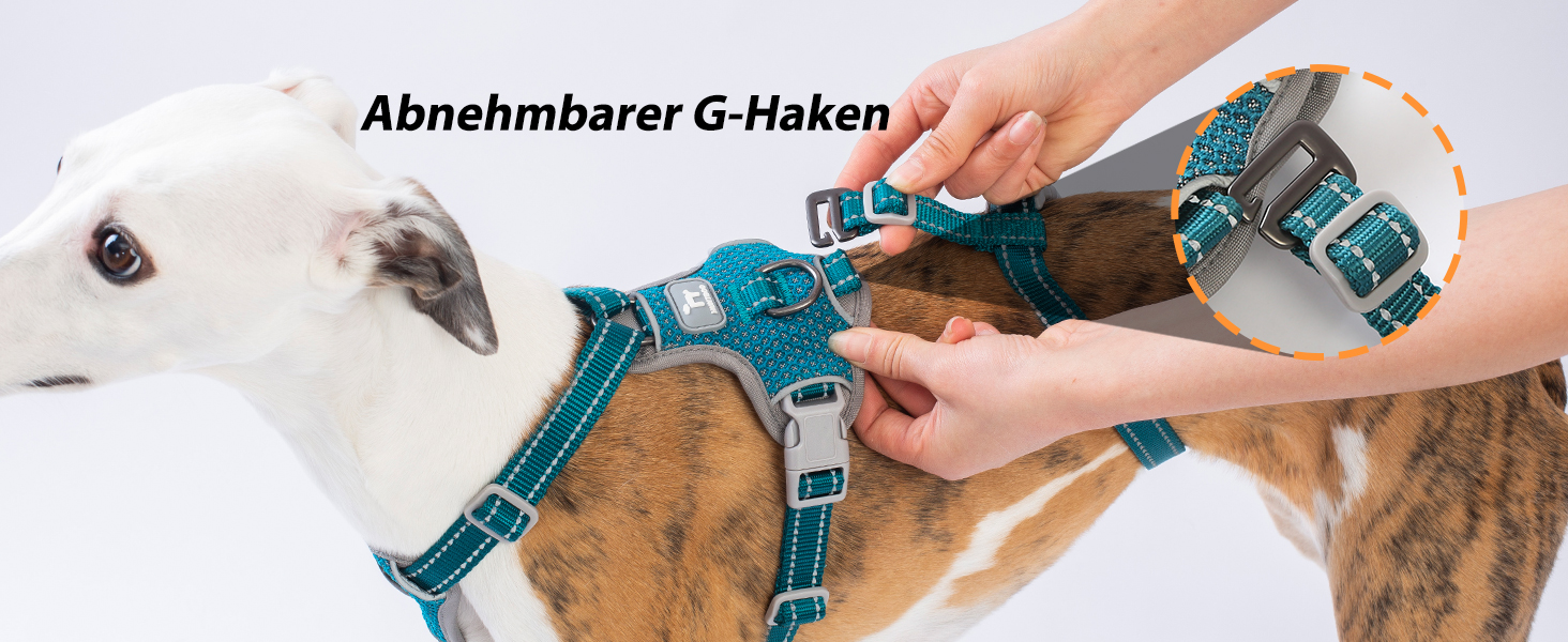 Шлейка Huntboo для собак: безпечна від виривання, антистресова, з відбиваючими елементами, регульована, легка (розмір S, блакитна)