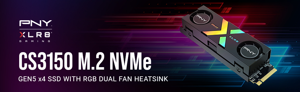 SSD PNY M.2 NVMe 2TB CS3150 з RGB Heatsink - 10300 MB/s