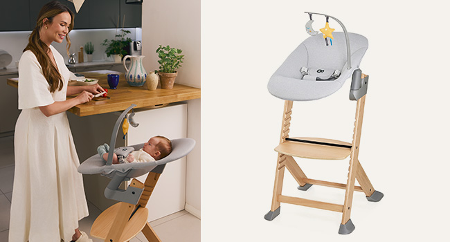 Дитяча подушка для стільчика Kinderkraft ENOCK, м'яка, з ременями, легко миється, гіпоалергенна, чорна, для стільчика CALMEE, сірий