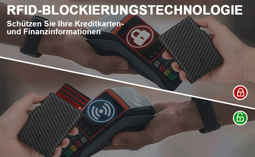 Чоловічий гаманець з відділенням для монет та RFID захистом, Slim Wallet Pop-up, гаманець для 9-11 карт, ID-вікно, відділення для грошей, Smart Wallet для чоловіків (карбон)