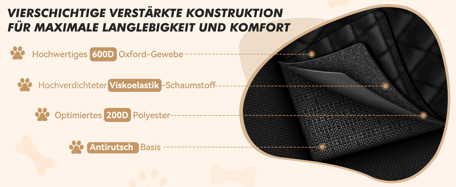 Автокрісло для собак - стабільне, водонепроникне, з підсиленими стінками та ременями безпеки, чорне